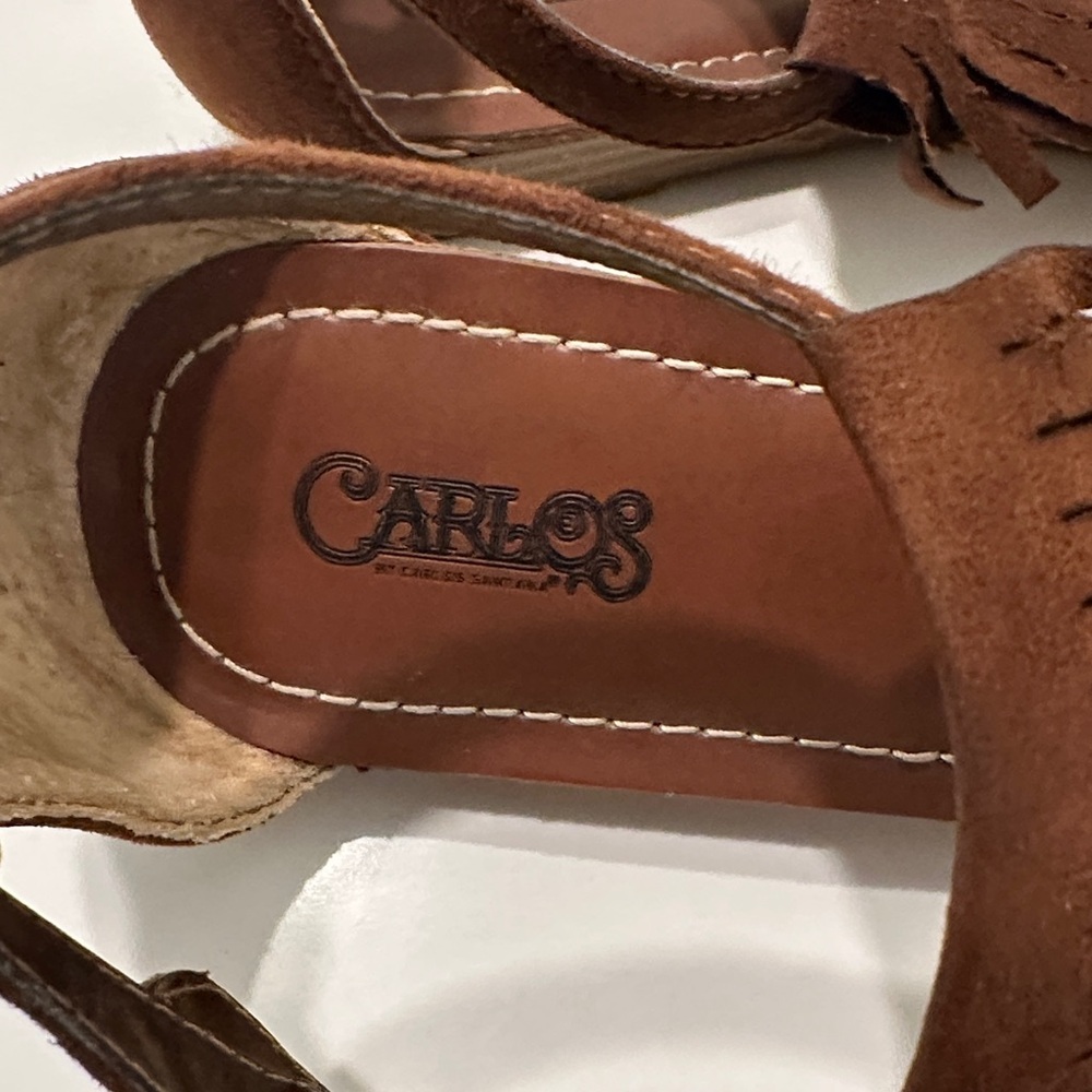 Carlos Santana Brown Fringe Sandals - Picture 2 of 6